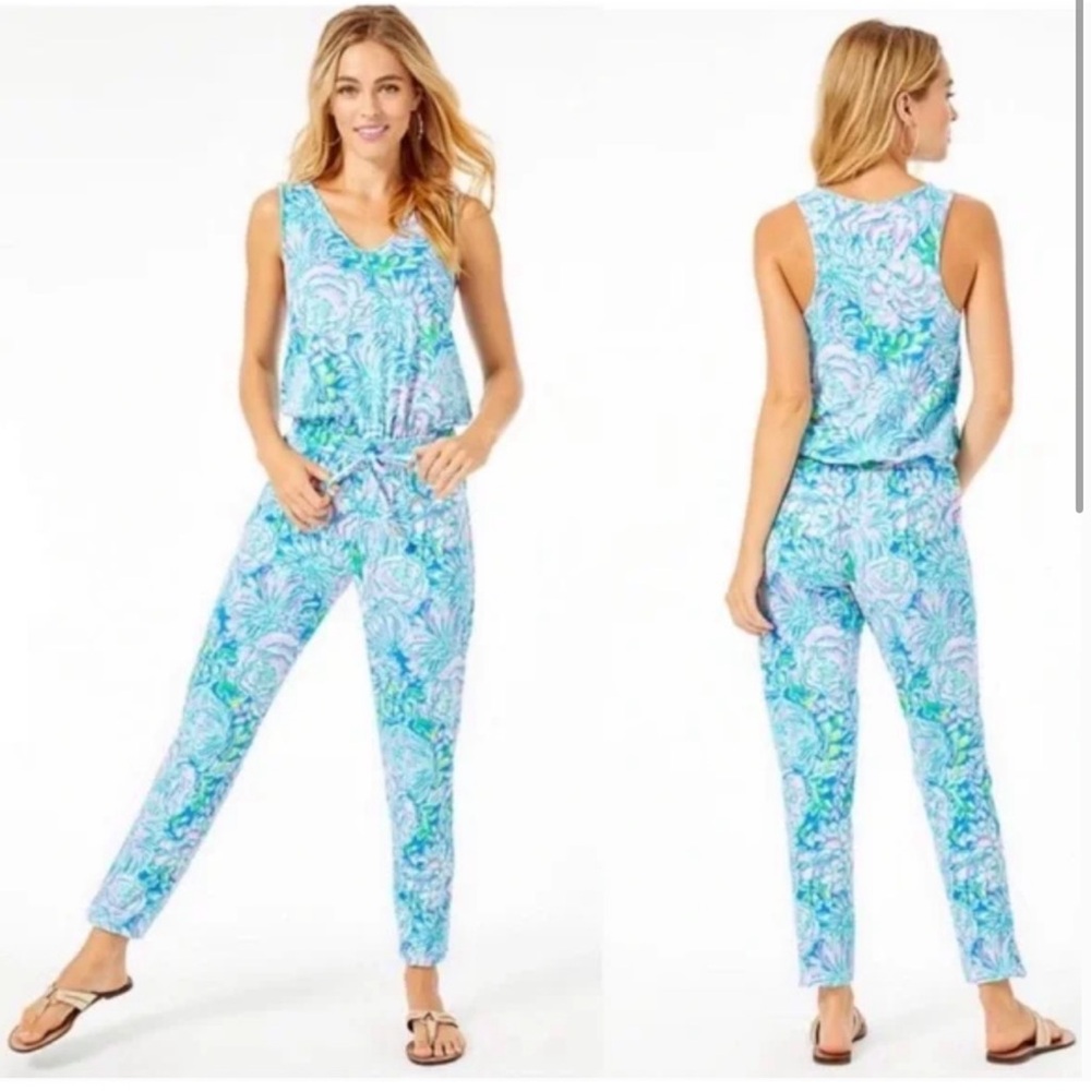EUC Lilly Pulitzer Paulina Jumpsuit (Multi in Full Bloom) - Picture 8 of 8
